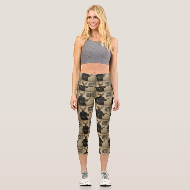 Johnny Smash Album: a Parody Capri Leggings (Front)