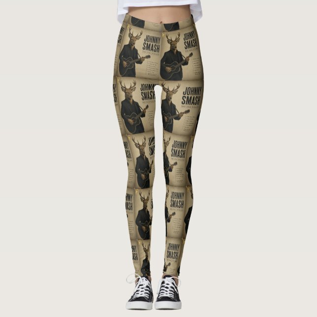 Johnny Smash Album: a Parody Leggings (Front)