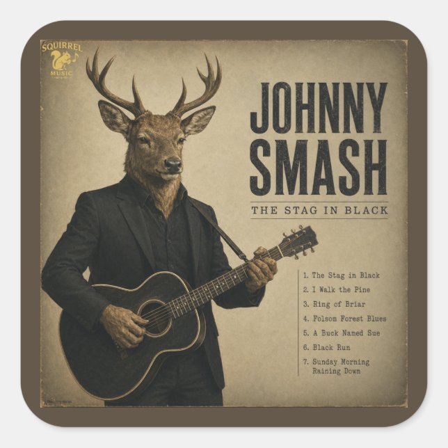 Johnny Smash Album: a Parody Square Sticker (Front)