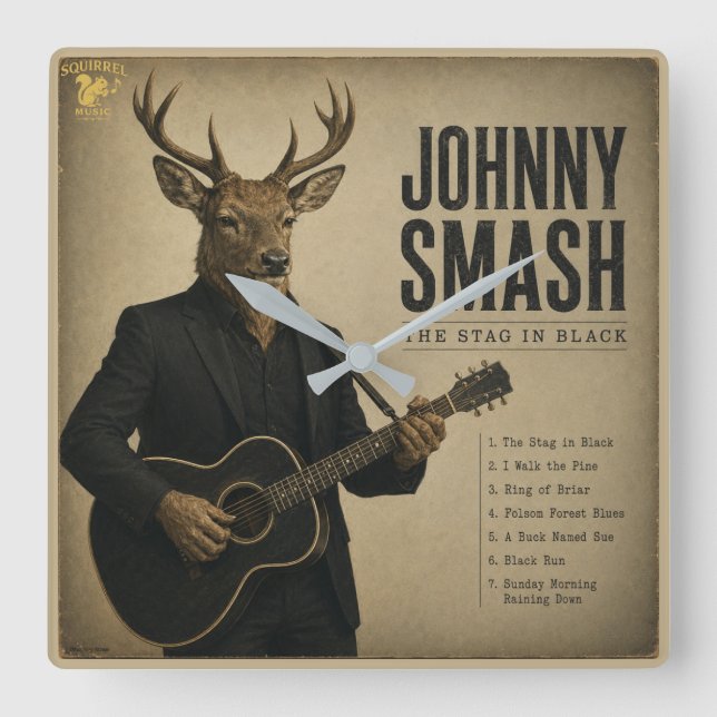 Johnny Smash Album: a Parody Square Wall Clock (Front)