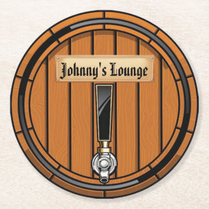 Johnny's Lounge Round Paper Coaster