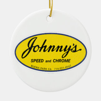 Johnny's Speed and Chrome vintage Ceramic Tree Decoration