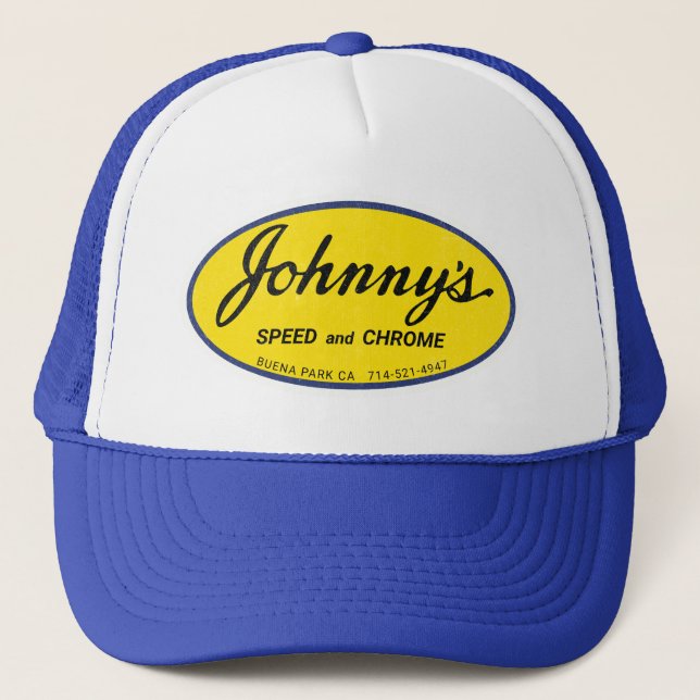 Johnny's Speed and Chrome vintage Trucker Hat (Front)