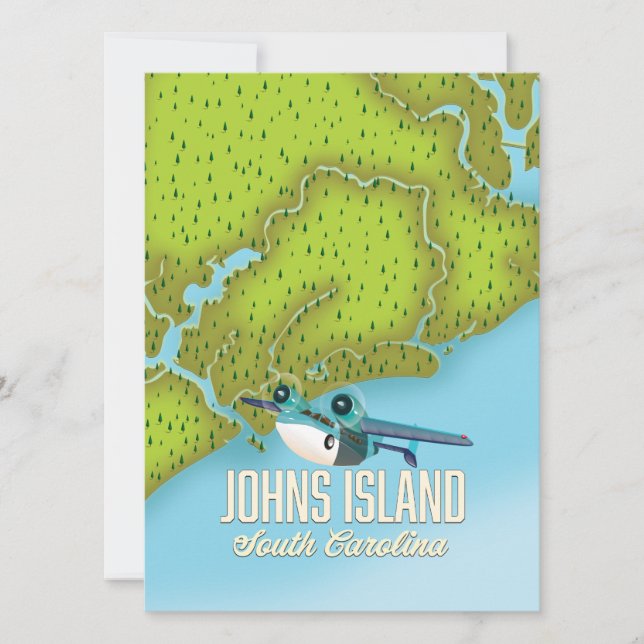 Johns Island ,south Carolina USA map. (Front)