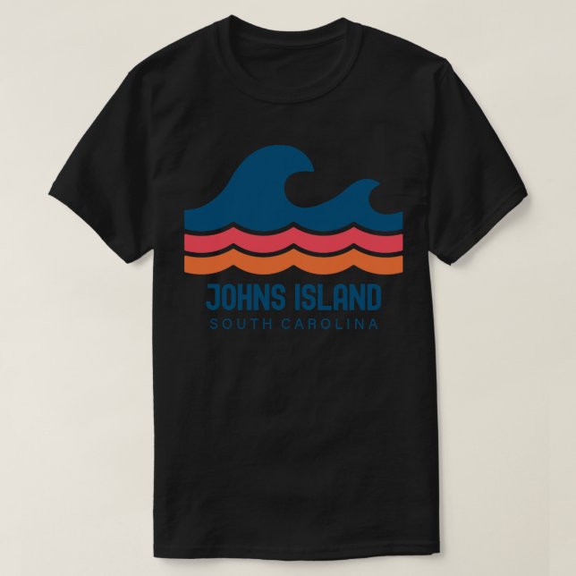 Johns Island South olina Vintage Wave T-Shirt (Design Front)