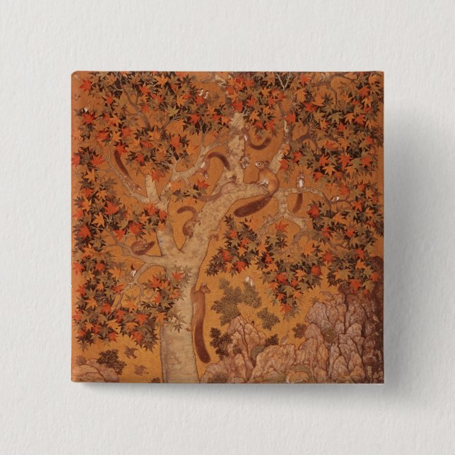 Johnson Album I, No.30 Squirrels on a plane 15 Cm Square Badge (Front)