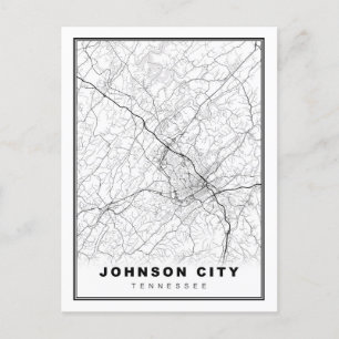 Johnson City Map Postcard