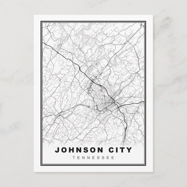 Johnson City Map Postcard (Front)