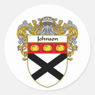 Johnson Coat of Arms (Mantled) Classic Round Sticker