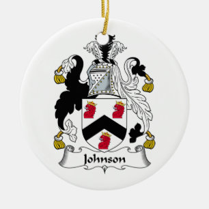 Johnson Family Crest Ceramic Tree Decoration