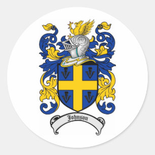 Johnson Family Crest - Coat of Arms Classic Round Sticker