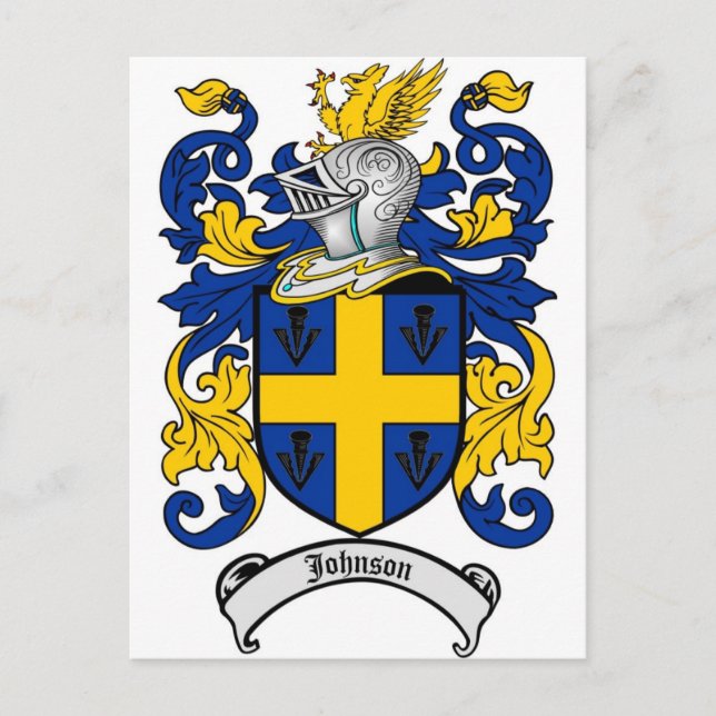 Johnson Family Crest - Coat of Arms Postcard (Front)