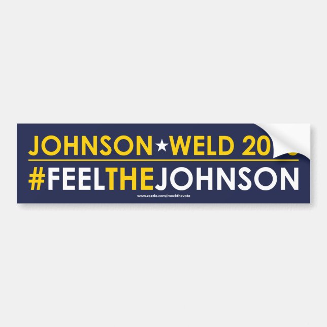 Johnson Libertarian Bumper Sticker #FEELTHEJOHNSON (Front)