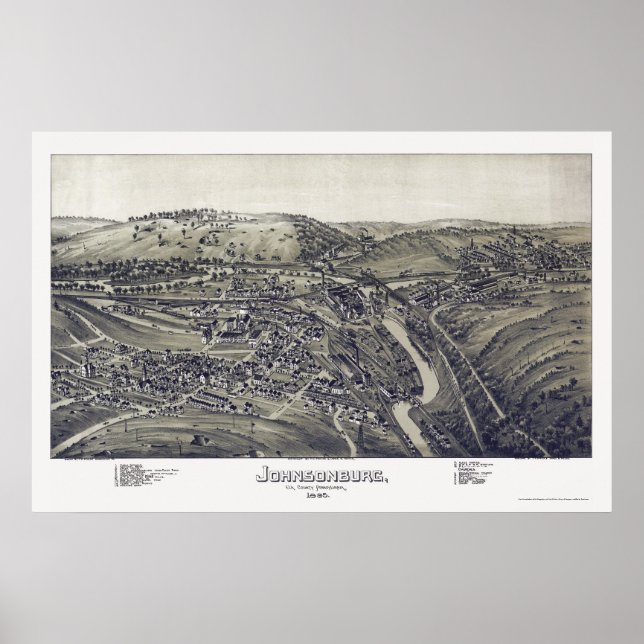 Johnsonburg, PA Panoramic Map - 1895 Poster (Front)