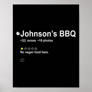 Johnson's Bbq No Vegan Food Here One Star In Back  Poster