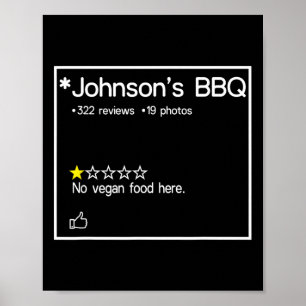 Johnson's Bbq No Vegan Food Here One Star Poster