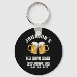 Johnsons Beer Removal Service Funny Beer Lover Bee Key Ring