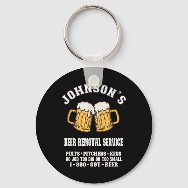 Johnsons Beer Removal Service Funny Beer Lover Bee Key Ring (Front)