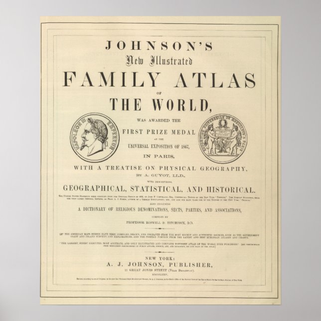 Johnson's Illustrated Family Atlas Poster (Front)