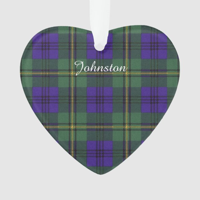 Johnston clan Plaid Scottish tartan Ornament (Front)