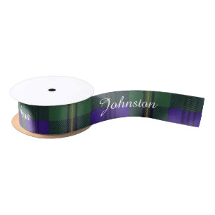 Johnston clan Plaid Scottish tartan Satin Ribbon