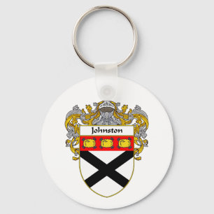 Johnston Coat of Arms/Family Crest (Mantled) Key Ring