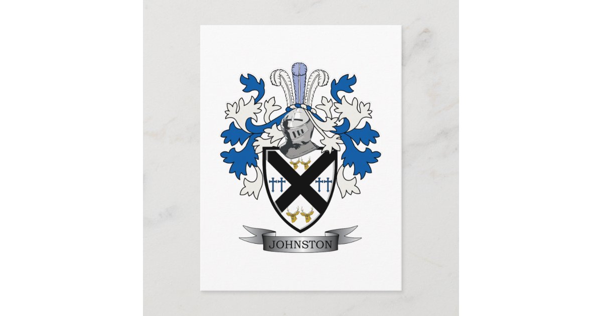 Johnston Family Crest Coat of Arms Postcard Zazzle