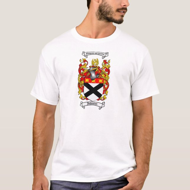 JOHNSTON FAMILY CREST -  JOHNSTON COAT OF ARMS T-Shirt (Front)