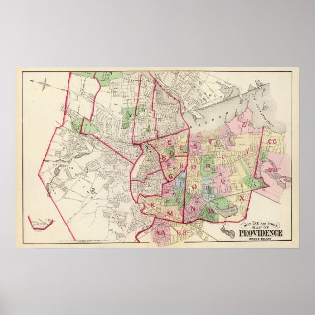Johnston Rhode Island Map Poster (Front)