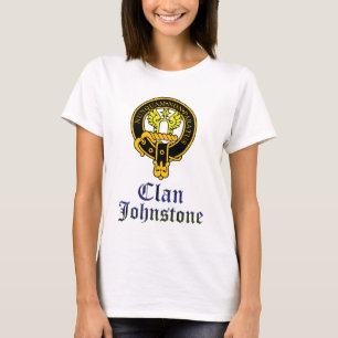 Johnstone scottish crest and tartan clan name T-Shirt