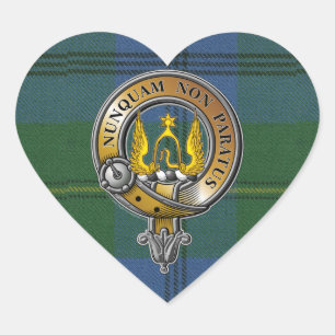 Johnstone Tartan & Badge Heart Sticker