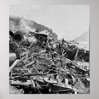 Johnstown Flood Train Wreck Poster