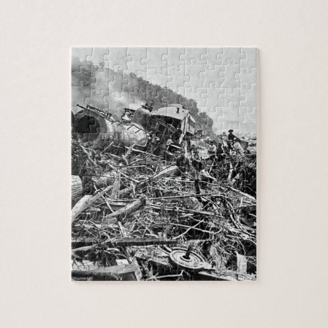 Johnstown Flood Train Wreck Vintage 1889 Jigsaw Puzzle (Vertical)