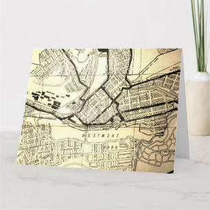 Johnstown, PA Vintage Map Card