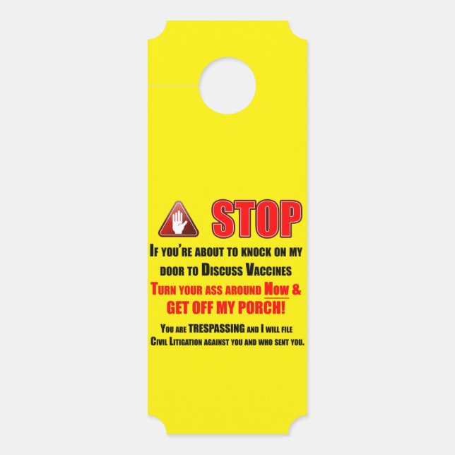 JoHoVaxx Witnesses Door Hanger (Front)
