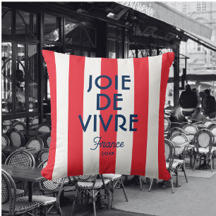Joie De Vivre France Red Cabana Stripe French Cushion