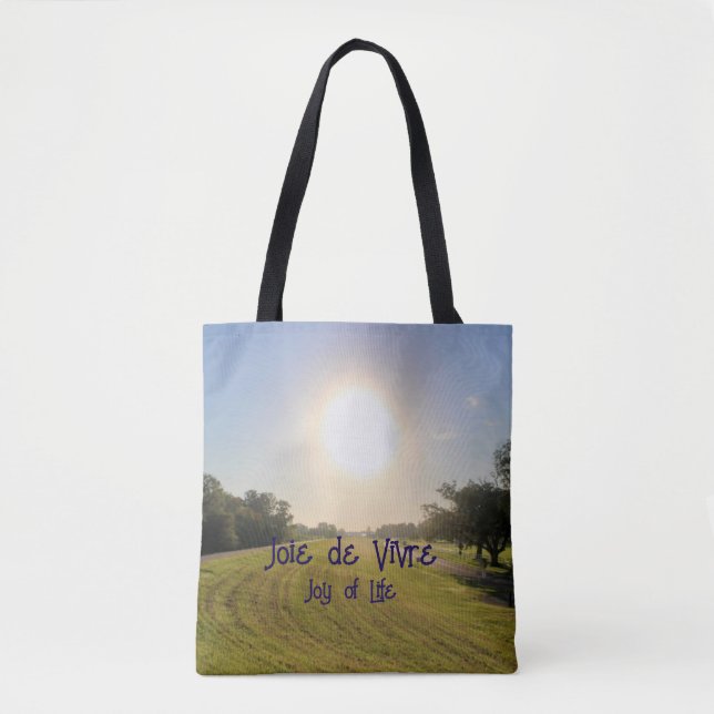 Joie de vivre Navy Tote Bag (Front)