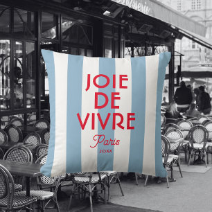 Joie De Vivre Paris French Blue Cabana Stripe  Cushion