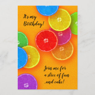 Join me for a slice of fun and cake Birthday Party Invitation
