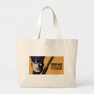 Join Me ~ US Marines Large Tote Bag