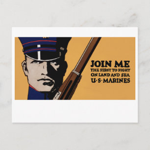 Join Me ~ US Marines Postcard