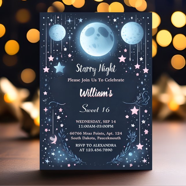 Join Nature Galaxy Mystical Starry Night Sweet 16 Invitation (Creator Uploaded)
