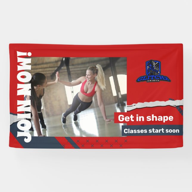 Join now gym workout Vinyl Banner 3' x 5' Banner (Horizontal)
