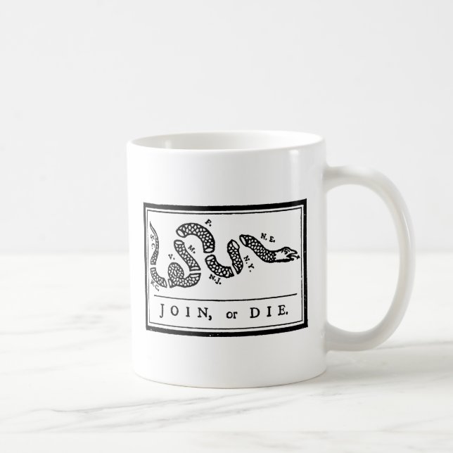 Join Or Die Cartoon, 1754 Coffee Mug (Right)