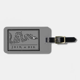 Join Or Die Cartoon, 1754 Luggage Tag