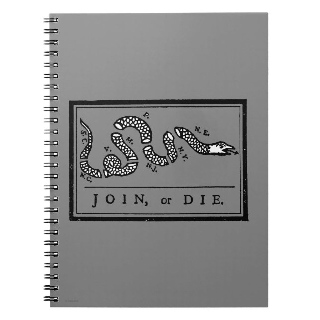 Join Or Die Cartoon, 1754 Notebook (Front)