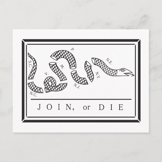 Join or Die Flag Postcard (Front)