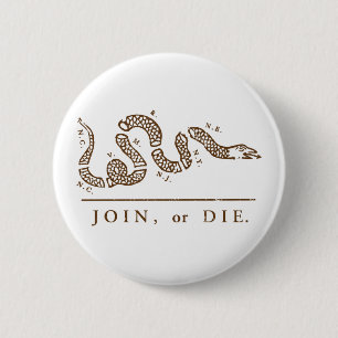 Join or Die Libertarian 6 Cm Round Badge