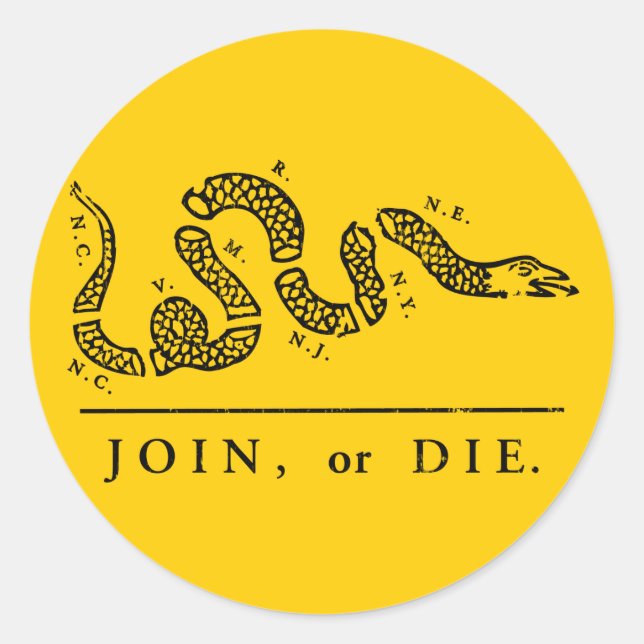 Join or Die - Libertarian Classic Round Sticker (Front)