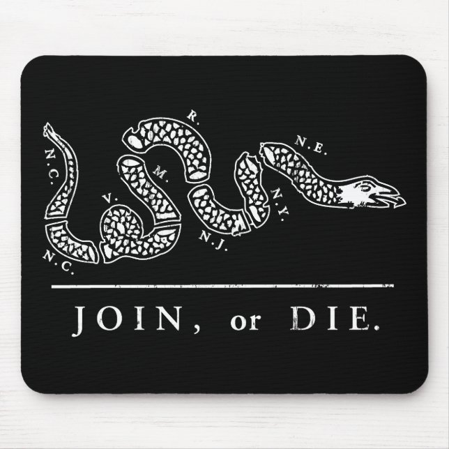 Join or Die Libertarian  Mouse Mat (Front)